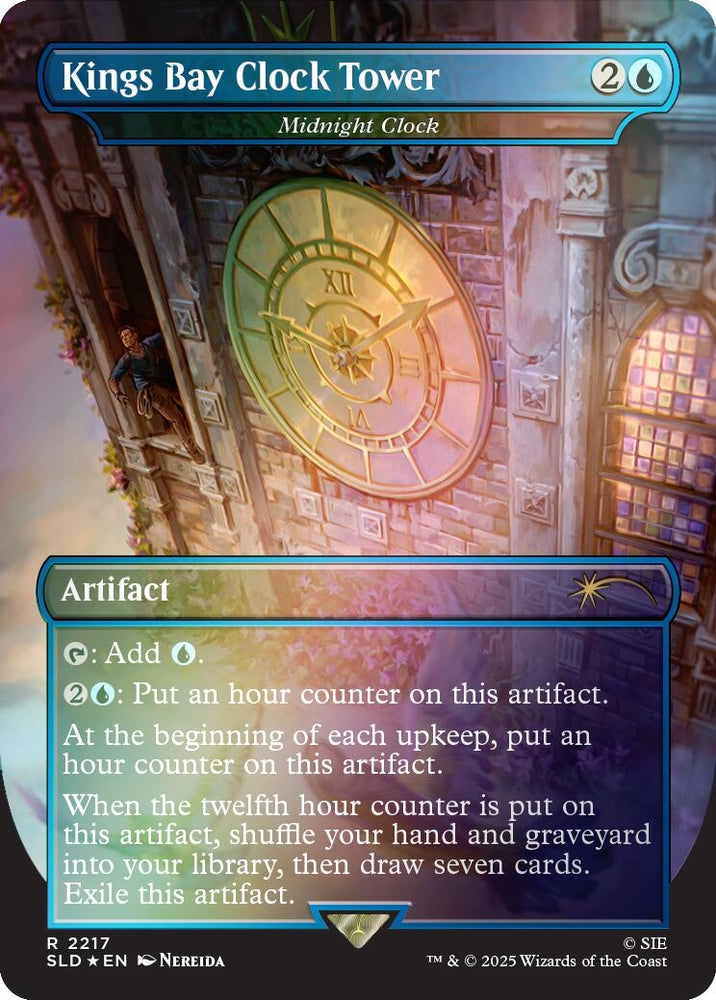 Image for Kings Bay Clock Tower - Midnight Clock (Rainbow Foil) (2217) (Secret Lair Drop Series) - Magic: The Gathering