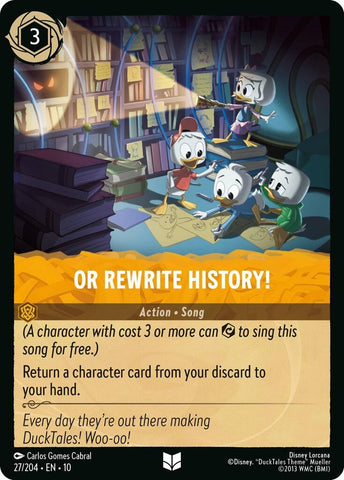 Image for Or Rewrite History! (27/204) (Whispers in the Well) - Disney Lorcana