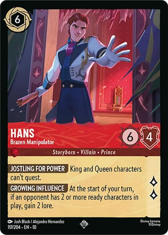 Image for Hans - Brazen Manipulator (117/204) (Whispers in the Well) - Disney Lorcana