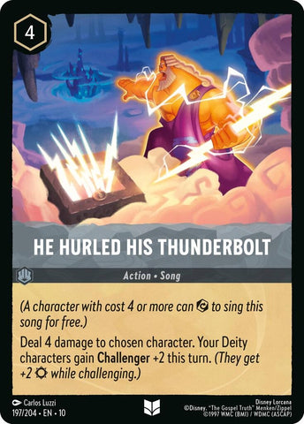 Image for He Hurled His Thunderbolt (197/204) (Whispers in the Well) - Disney Lorcana