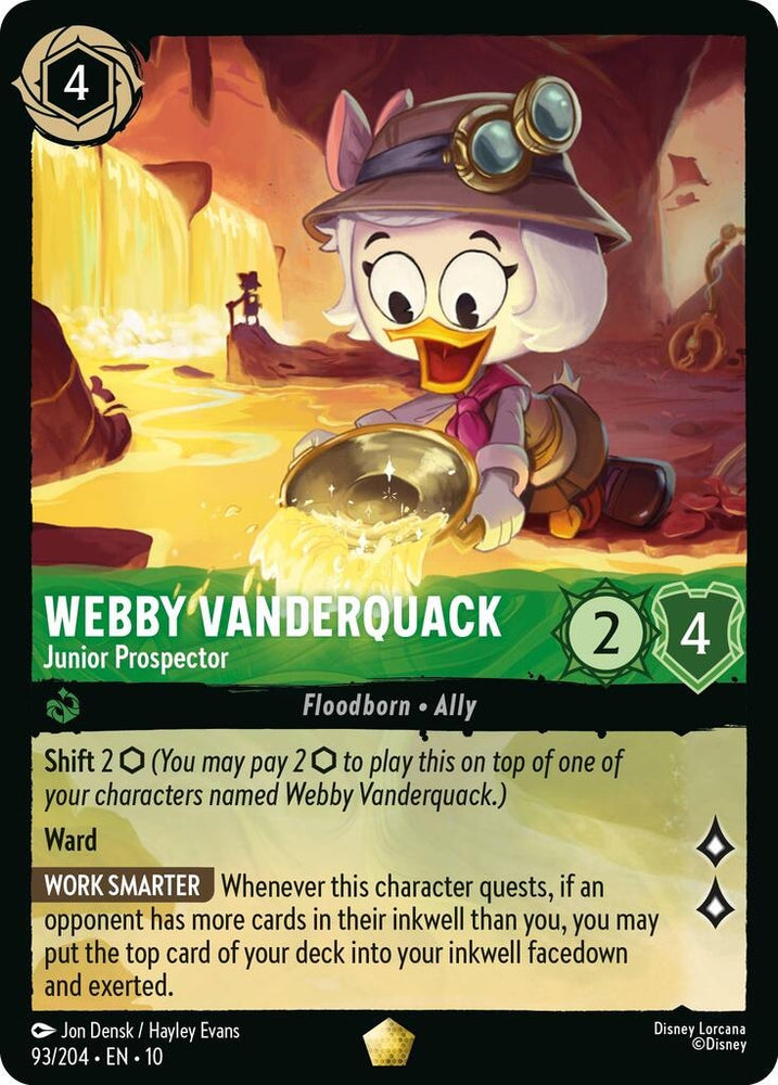 Image for Webby Vanderquack - Junior Prospector (93/204) (Whispers in the Well) - Disney Lorcana