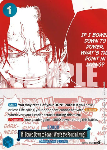 Image for If I Bowed Down to Power, What's the Point in Living? (3rd Anniversary Treasure Campaign Pack) (OP13-057) - One Piece Card Game
