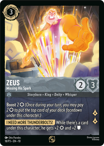 Image for Zeus - Missing His Spark (18) - Disney Lorcana