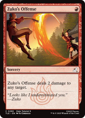 Image for Zuko's Offense (0288) (288) (Avatar: The Last Airbender: Eternal-Legal) - Magic: The Gathering