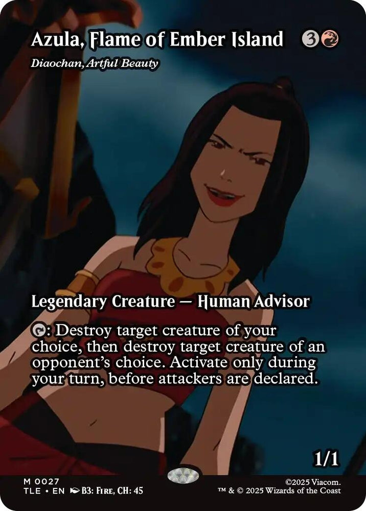 Image for Azula, Flame of Ember Island - Diaochan, Artful Beauty (Borderless) (27) (Avatar: The Last Airbender: Eternal-Legal) - Magic: The Gathering