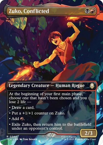 Image for Zuko, Conflicted (Borderless) (302) (Avatar: The Last Airbender) - Magic: The Gathering