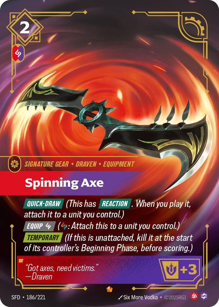 Image for Spinning Axe (186/221) (Spiritforged) - Riftbound: League of Legends Trading Card Game