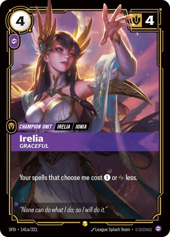 Image for Irelia - Graceful (Alternate Art) (141a/221) - Riftbound: League of Legends Trading Card Game