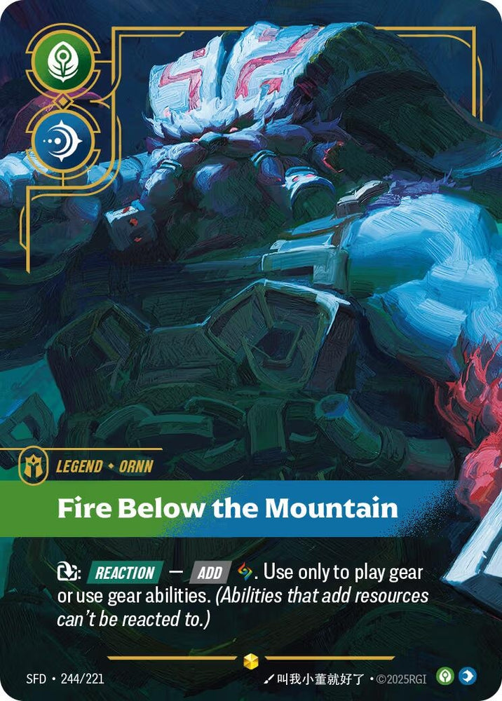 Image for Ornn - Fire Below the Mountain (Overnumbered) (244/221) (Spiritforged) - Riftbound: League of Legends Trading Card Game