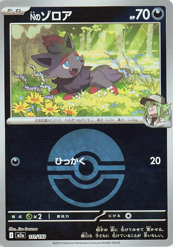 Image for N's Zorua (Poke Ball Pattern) (111/193) (M2a: High Class Pack: MEGA Dream ex) - Pokemon Japan
