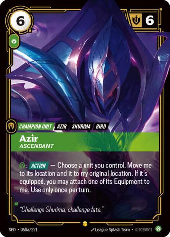 Azir - Ascendant (Alternate Art) (050a/221) (Spiritforged)