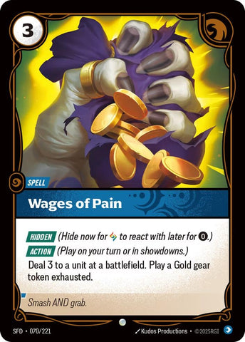 Image for Wages of Pain (070/221) (Spiritforged) - Riftbound: League of Legends Trading Card Game