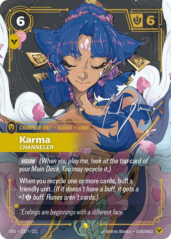 Image for Karma - Channeler (Signature) (237*/221) (Spiritforged) - Riftbound: League of Legends Trading Card Game