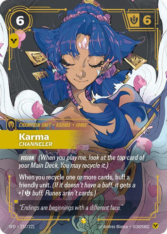 Image for Karma - Channeler (Overnumbered) (237/221) (Spiritforged) - Riftbound: League of Legends Trading Card Game