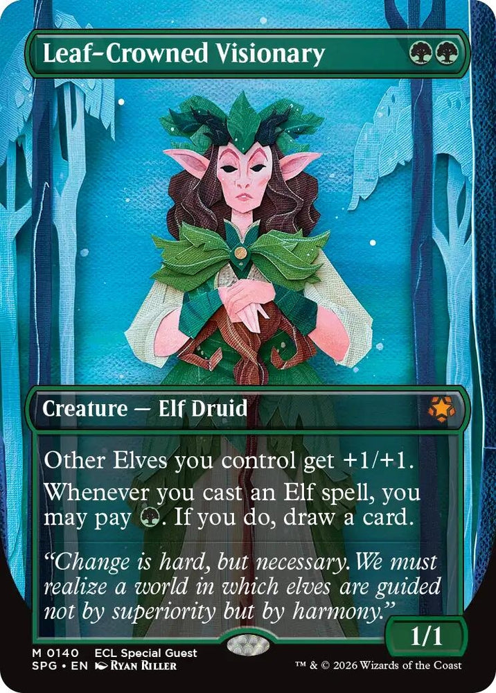Image for Leaf-Crowned Visionary (Borderless) (140) - Magic: The Gathering