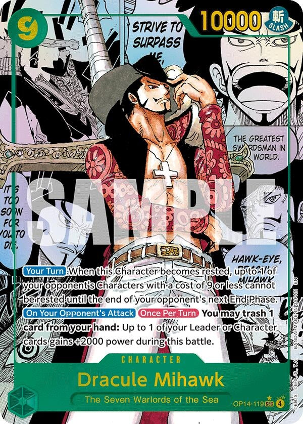 Image for Dracule Mihawk (Manga) (OP14-119) - One Piece Card Game