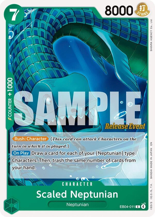 Image for Scaled Neptunian (EB04-011) (The Azure Sea's Seven Release Event Cards) - One Piece Card Game