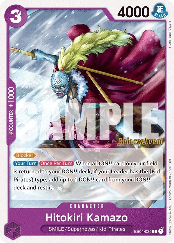 Image for Hitokiri Kamazo (EB04-035) (The Azure Sea's Seven Release Event Cards) - One Piece Card Game