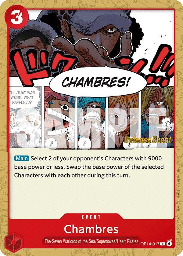 Image for Chambres (OP14-017) (The Azure Sea's Seven Release Event Cards) - One Piece Card Game