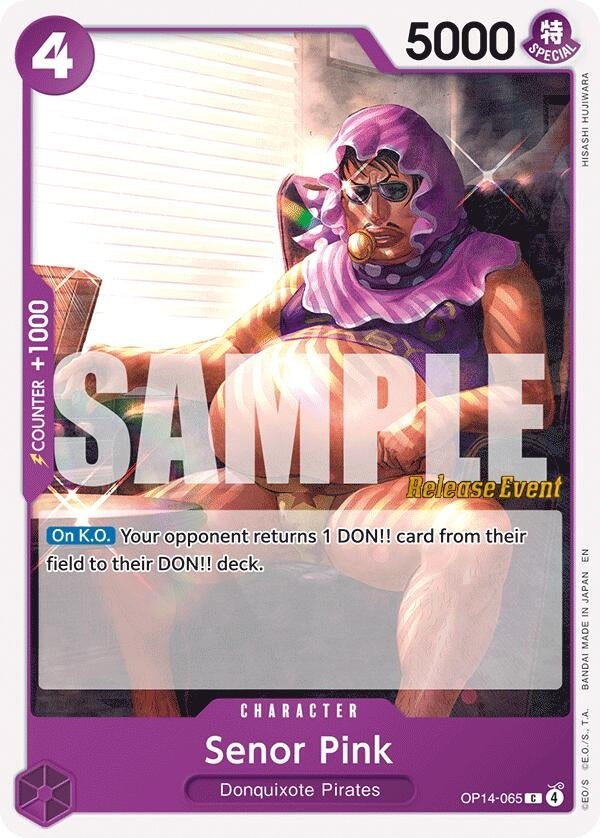 Image for Senor Pink (OP14-065) (The Azure Sea's Seven Release Event Cards) - One Piece Card Game