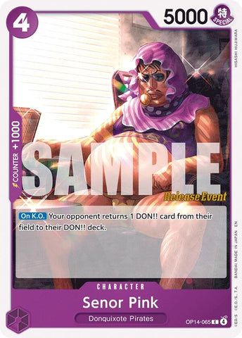 Image for Senor Pink (OP14-065) (The Azure Sea's Seven Release Event Cards) - One Piece Card Game