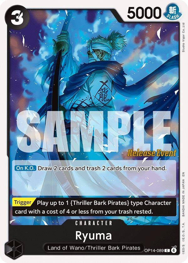 Image for Ryuma (OP14-089) (The Azure Sea's Seven Release Event Cards) - One Piece Card Game