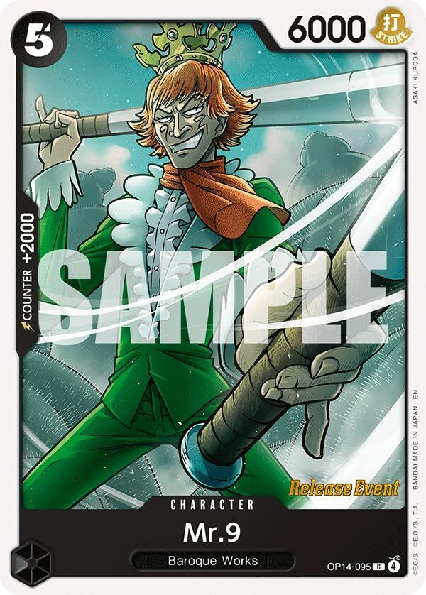 Image for Mr.9 (OP14-095) (The Azure Sea's Seven Release Event Cards) - One Piece Card Game