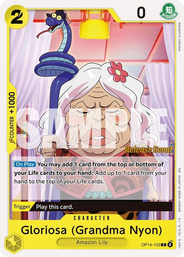Image for Gloriosa (Grandma Nyon) (OP14-103) (The Azure Sea's Seven Release Event Cards) - One Piece Card Game