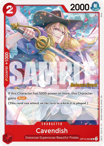 Image for Cavendish (OP14-004) (The Azure Sea's Seven Release Event Cards) - One Piece Card Game