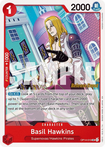 Image for Basil Hawkins (OP14-010) (The Azure Sea's Seven Release Event Cards) - One Piece Card Game