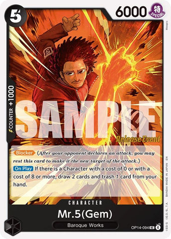 Image for Mr.5(Gem) (OP14-094) (The Azure Sea's Seven Release Event Cards) - One Piece Card Game