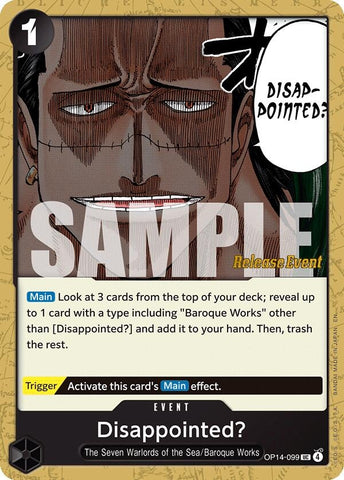 Image for Disappointed? (OP14-099) (The Azure Sea's Seven Release Event Cards) - One Piece Card Game