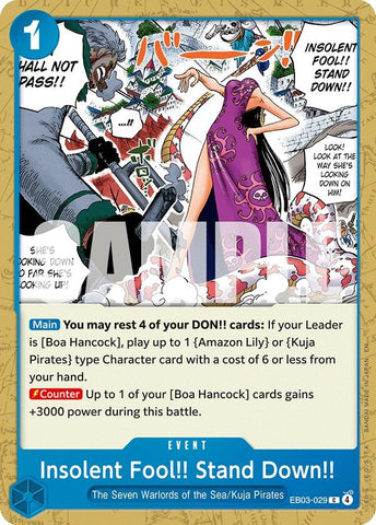 Image for Insolent Fool!! Stand Down!! (EB03-029) (Extra Booster: One Piece Heroines Edition) - One Piece Card Game