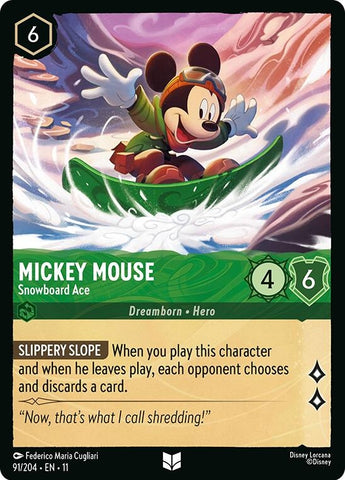 Image for Mickey Mouse - Snowboard Ace (91/204) - Disney Lorcana