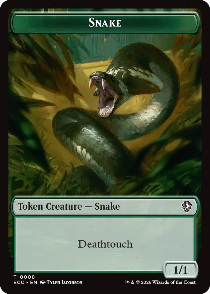 Image for Snake // Scarecrow Double-Sided Token (8 // 11) (Commander: Lorwyn Eclipsed) (ECC) - Magic: The Gathering