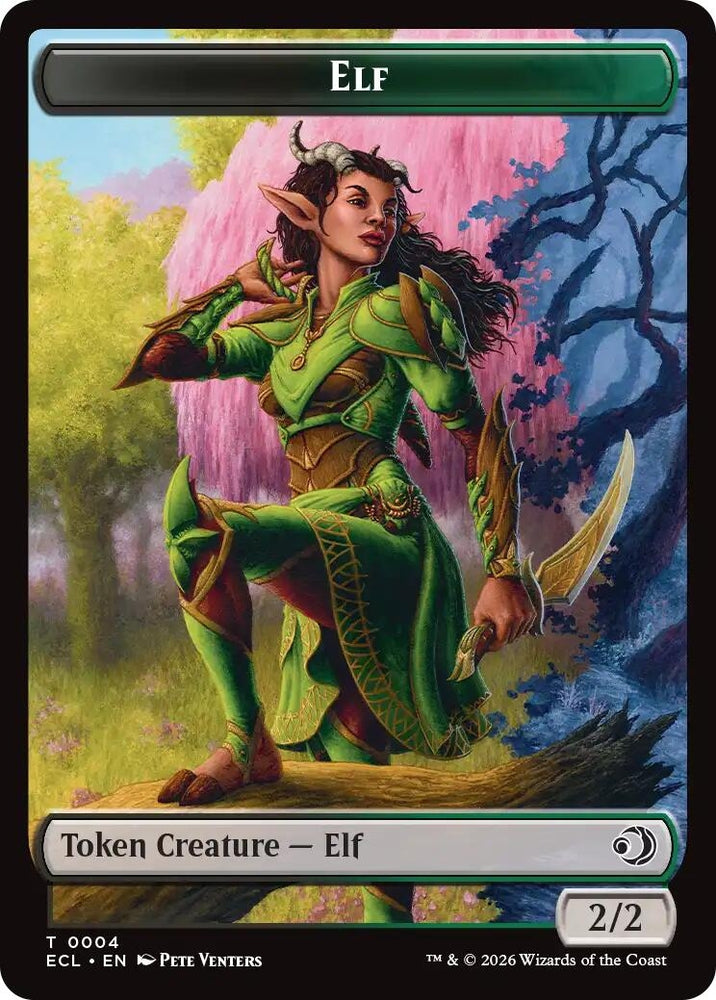 Image for Elf // Treasure Double-Sided Token (4 // 10) (Lorwyn Eclipsed) (ECL) - Magic: The Gathering