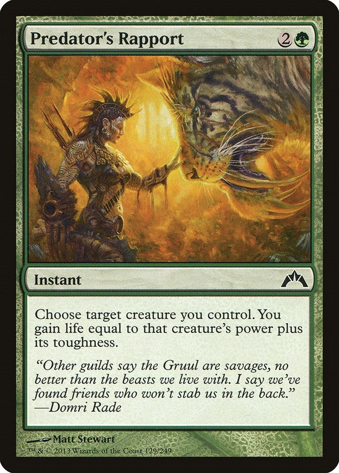 Image for Predator's Rapport (129) [Gatecrash]