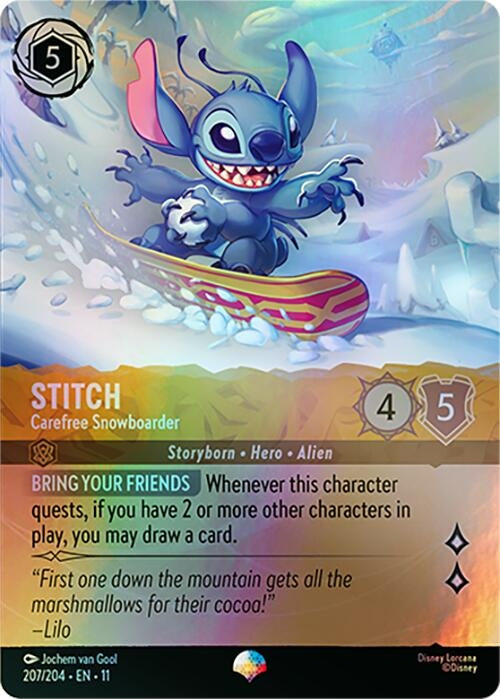 Image for Stitch - Carefree Snowboarder (Epic) (2077/204) (Winterspell) - Disney Lorcana