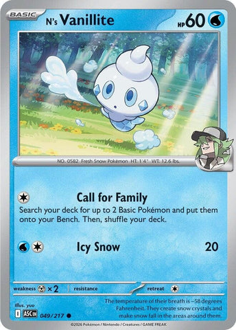 Image for N's Vanillite (049/217) (ME: Ascended Heroes) - Pokemon