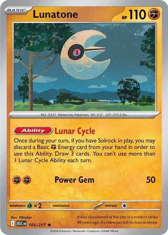 Image for Lunatone (105/217) (ME: Ascended Heroes) - Pokemon