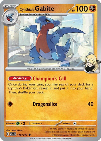 Image for Cynthia's Gabite (110/217) (ME: Ascended Heroes) - Pokemon