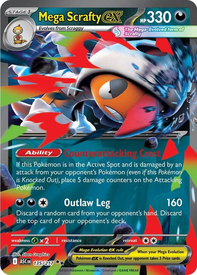 Image for Mega Scrafty ex (135/217) (ME: Ascended Heroes) - Pokemon