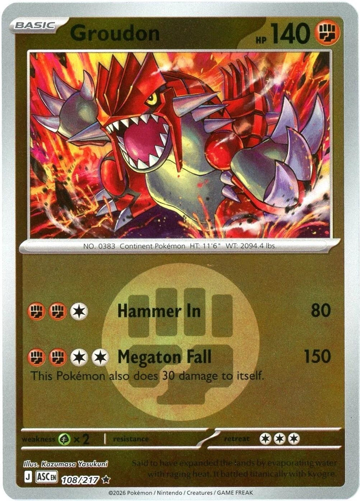 Image for Groudon (Energy Symbol Pattern) (108/217) (ME: Ascended Heroes) - Pokemon