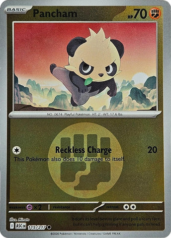 Image for Pancham (Energy Symbol Pattern) (115/217) (ME: Ascended Heroes) - Pokemon