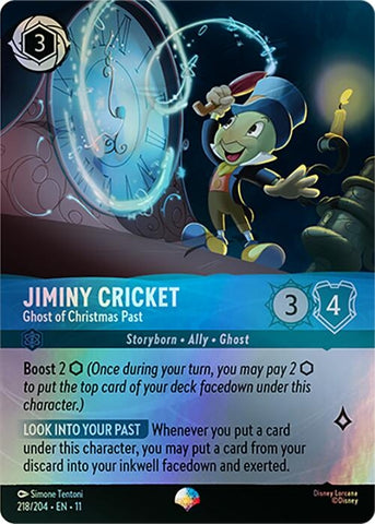 Image for Jiminy Cricket - Ghost of Christmas Past (Epic) (218/204) (Winterspell) - Disney Lorcana