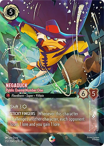 Image for Negaduck - Public Enemy Number One (Enchanted) (232/204) (Winterspell) - Disney Lorcana