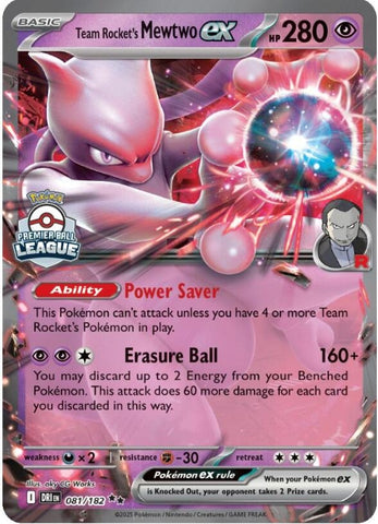 Image for Team Rocket's Mewtwo ex (081/182) (League & Championship Cards) (PR) - Pokemon