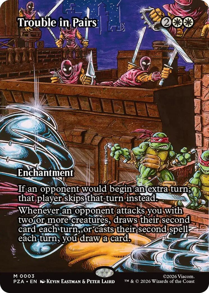 Image for Trouble in Pairs (Borderless) (3) (Teenage Mutant Ninja Turtles Eternal-Legal) - Magic: The Gathering