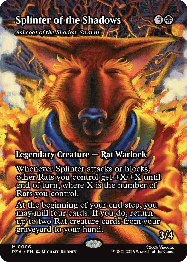Image for Splinter of the Shadows - Ashcoat of the Shadow Swarm (Borderless) (6) (Teenage Mutant Ninja Turtles Eternal-Legal) - Magic: The Gathering