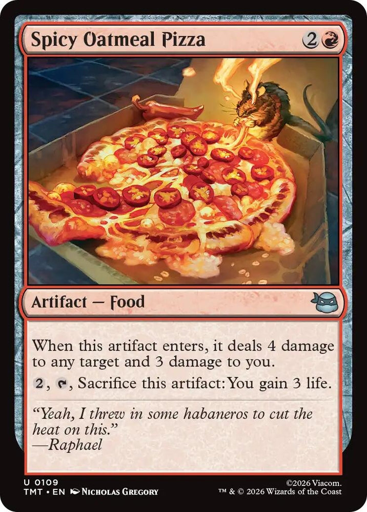 Image for Spicy Oatmeal Pizza (109) (Teenage Mutant Ninja Turtles) - Magic: The Gathering